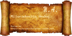 Miloradovits Andor névjegykártya